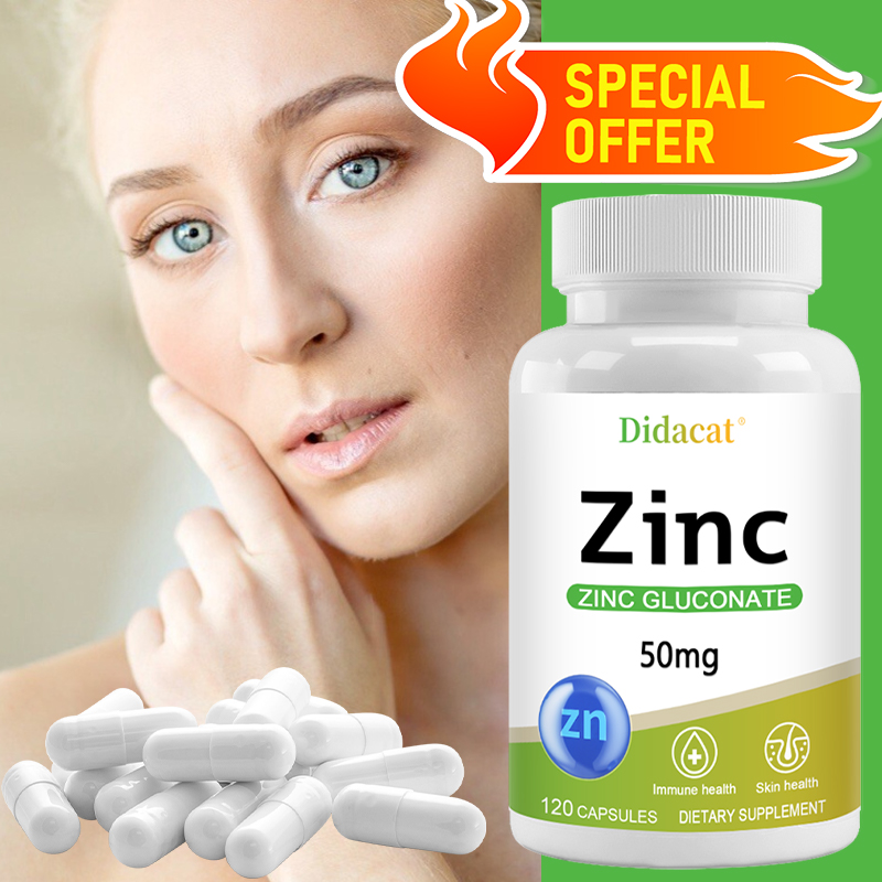 Zinc Supplement 50Mg - Cápsulas de Gluconato de Zinco 50MG,