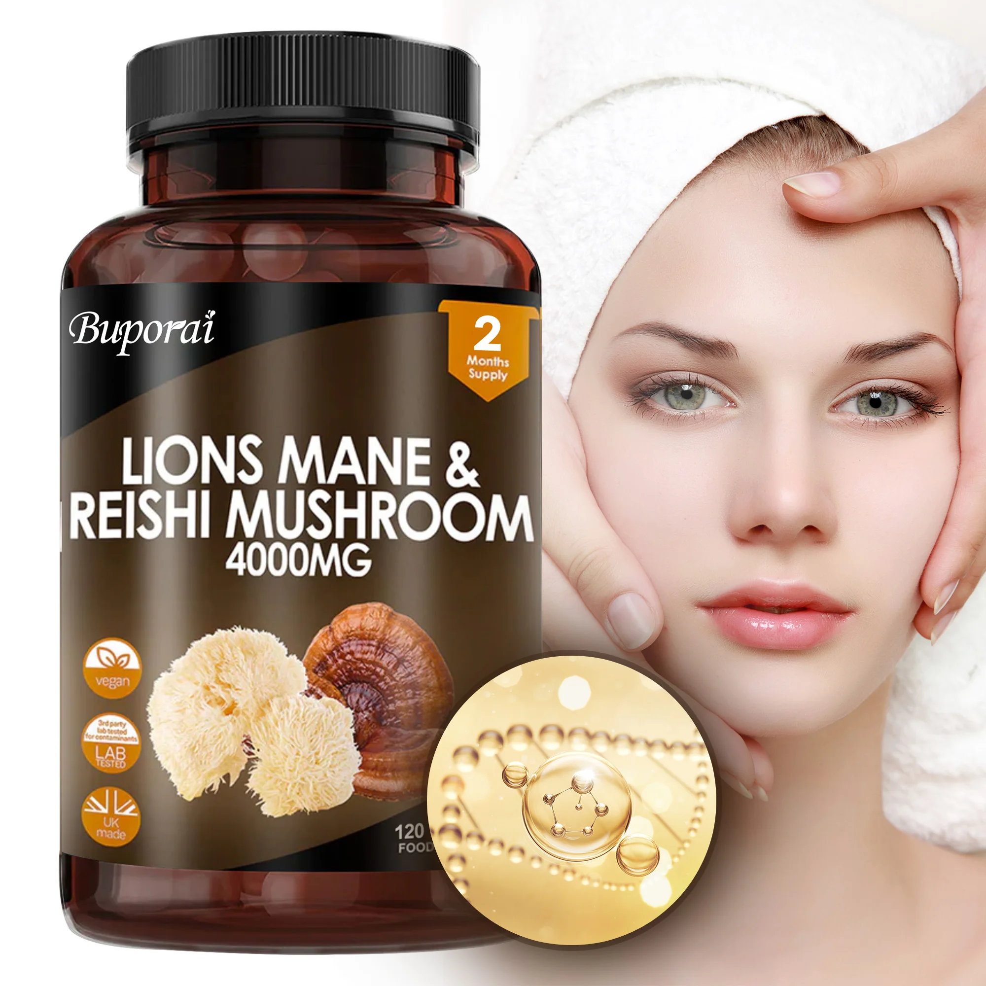 Lion Mane Mushroom - Cogumelo Lion's Mane & Reishi 4000mg