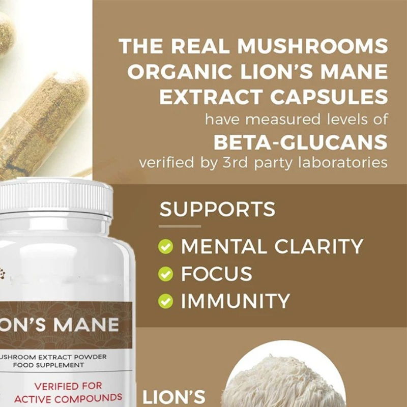 Lion Mane Mushroom - As cápsulas de cogumelo Ganoderma Lion