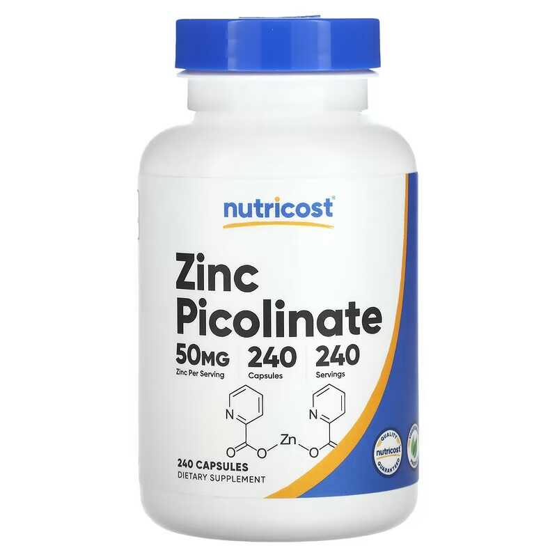Picolinato de zinco 50 mg 240  - Zinc Supplement 50Mg avaliação e preço