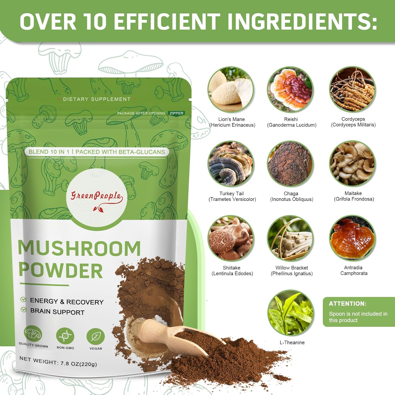 Suplemento em Pó GREENPEOPLE 1 - Lion Mane Mushroom avaliação e preço