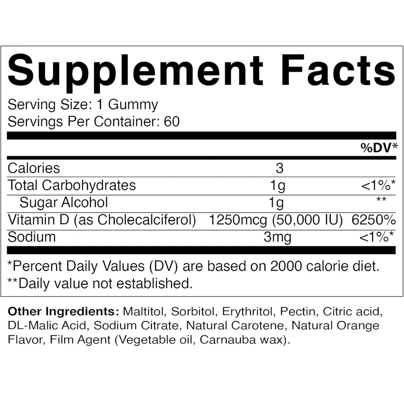 Suplemento de vitamina D3 5000 - Multivitamin Gummy Adult avaliação e preço