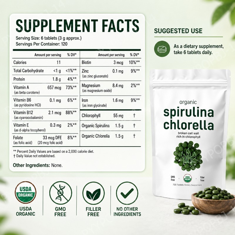 Tabletes Orgânicos de Spirulin - Spirulina Tablet Organic avaliação e preço
